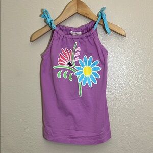 Hanna Andersson Purple Floral Cotton Tank Dress